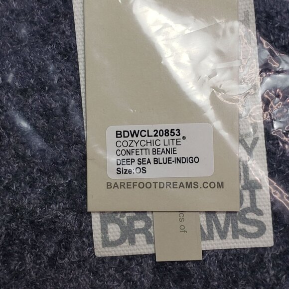 Barefoot Dreams CozyChic Lite Confetti Beanie Scarf Set OS Deep Sea Blue Indigo - Picture 11 of 16